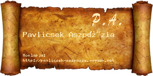 Pavlicsek Aszpázia névjegykártya